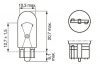 Hella üvegfejű sárga Izzó eco WY5W, 12V